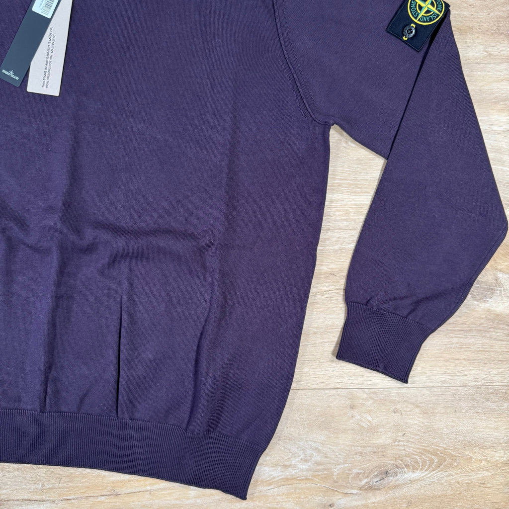 Stone Island Soft Organic Cotton Crewneck Jumper in Burgundy Ironleague