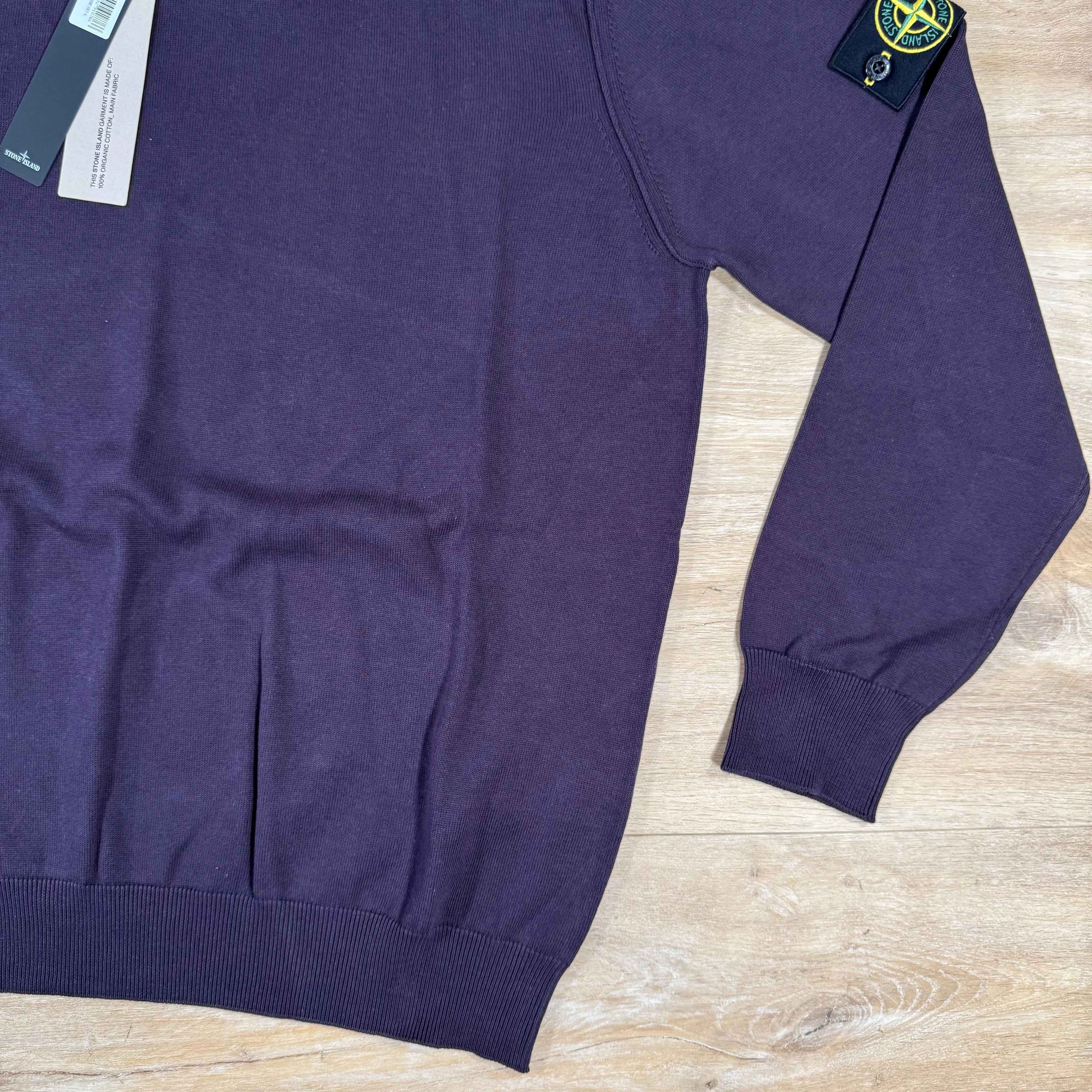 Stone Island Soft Organic Cotton Crewneck Jumper in Burgundy Ironleague