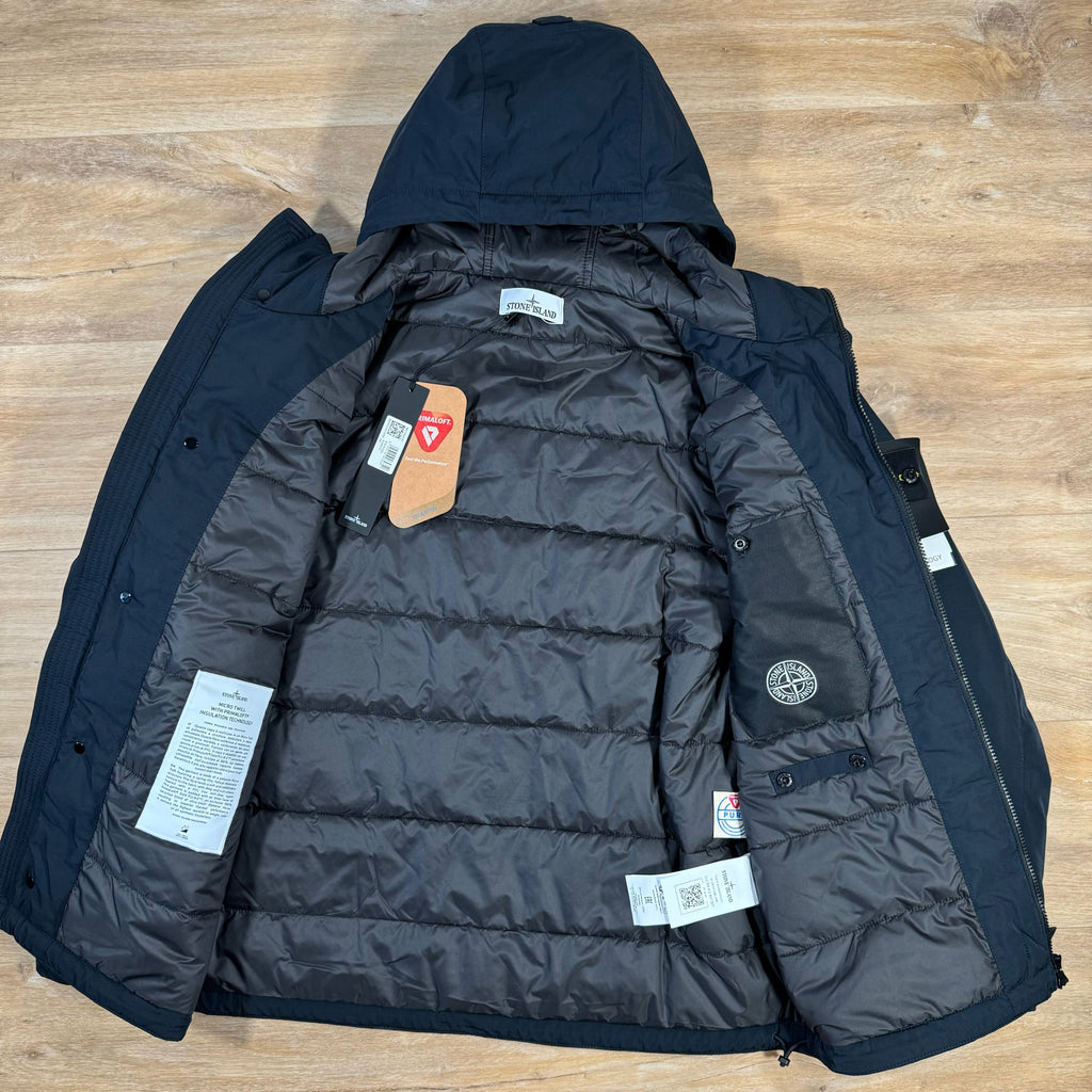 Stone Island Polyester Micro Twill Jacket in Navy Ironleague