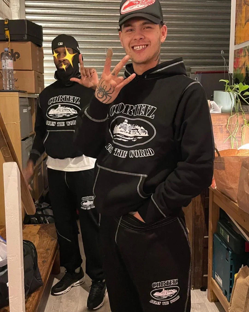 Corteiz Alcatraz Hoodie - Black/White Ironleague