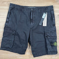 Stone Island Brushed Cotton Cargo Bermuda Shorts in Black Ironleague