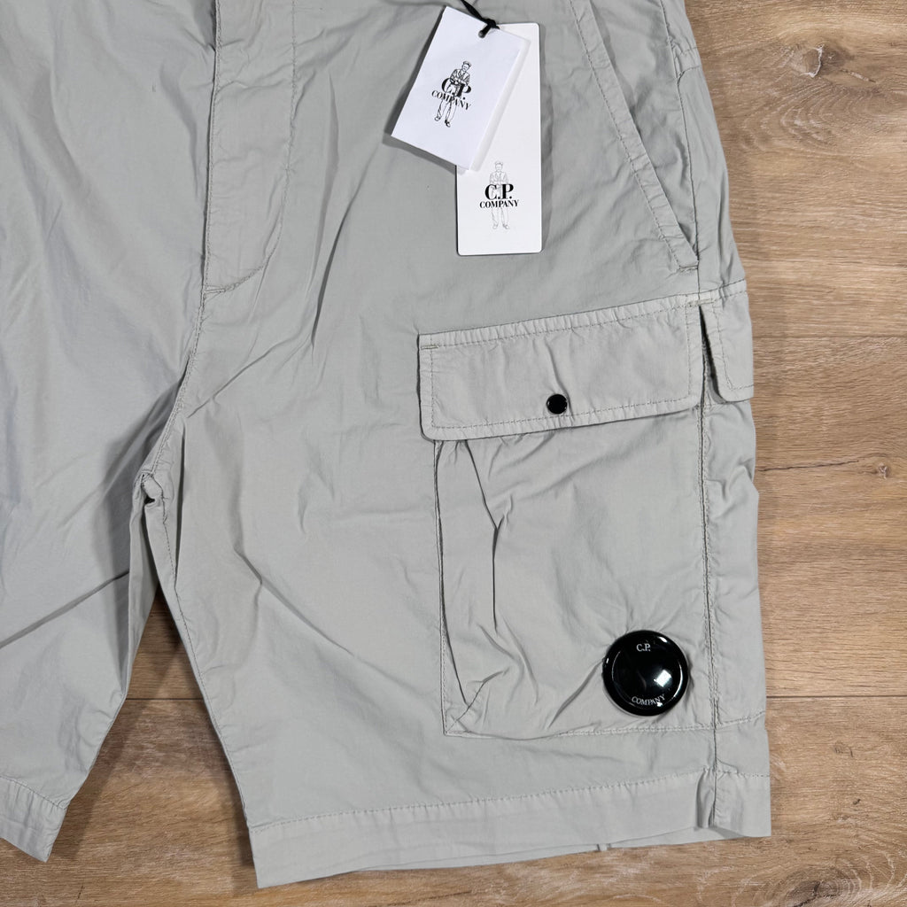 CP Company 50 Fili Stretch Cargo Shorts in Blue Fox - Grey Ironleague