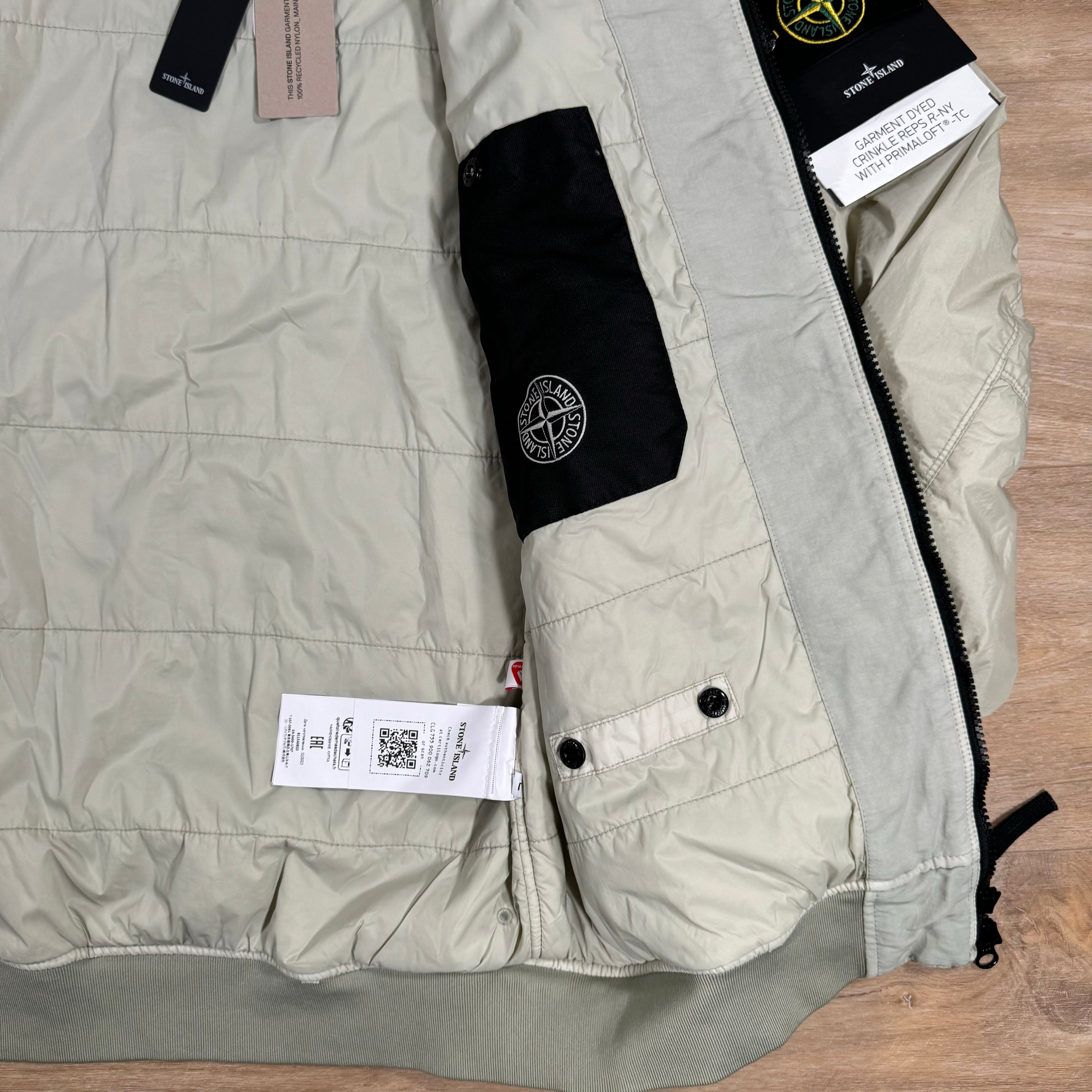 Stone Island Crinkle Reps R-NY Primaloft T-C Jacket in Plaster Ironleague