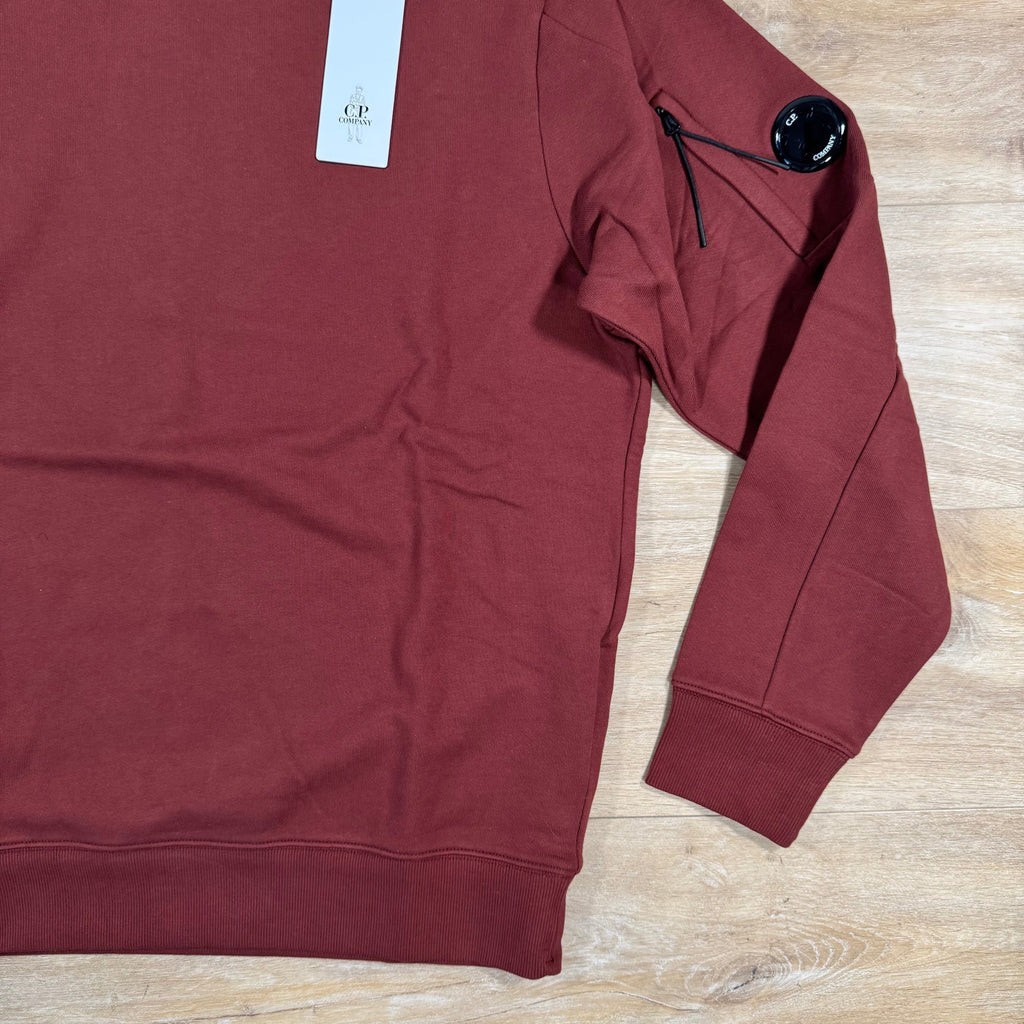 CP Company Diagonal Raised Fleece Lens Sweatshirt in Sable - Brown Ironleague