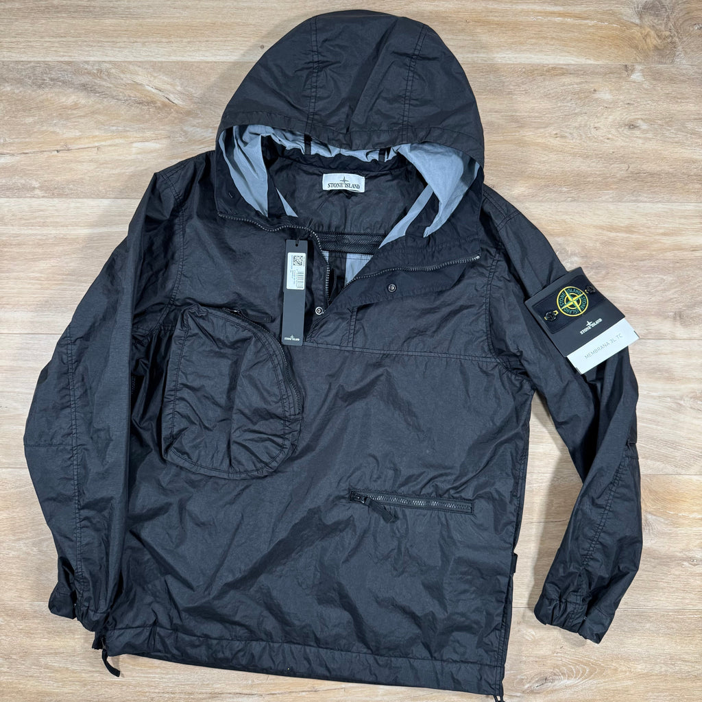 Stone Island Membrana 3L TC Anorak Jacket in Black Ironleague
