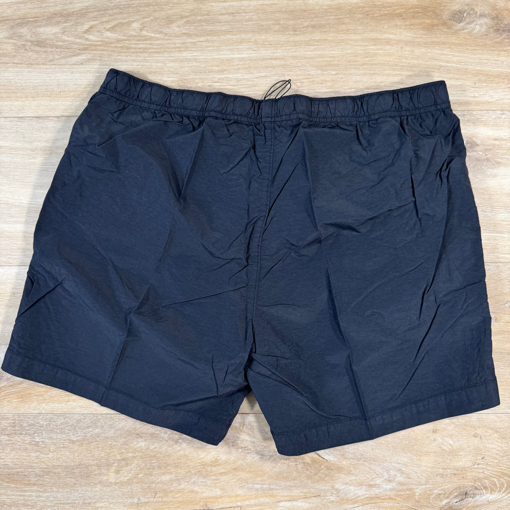 CP Company Flatt Nylon Logo Swim Shorts in Navy Ironleague