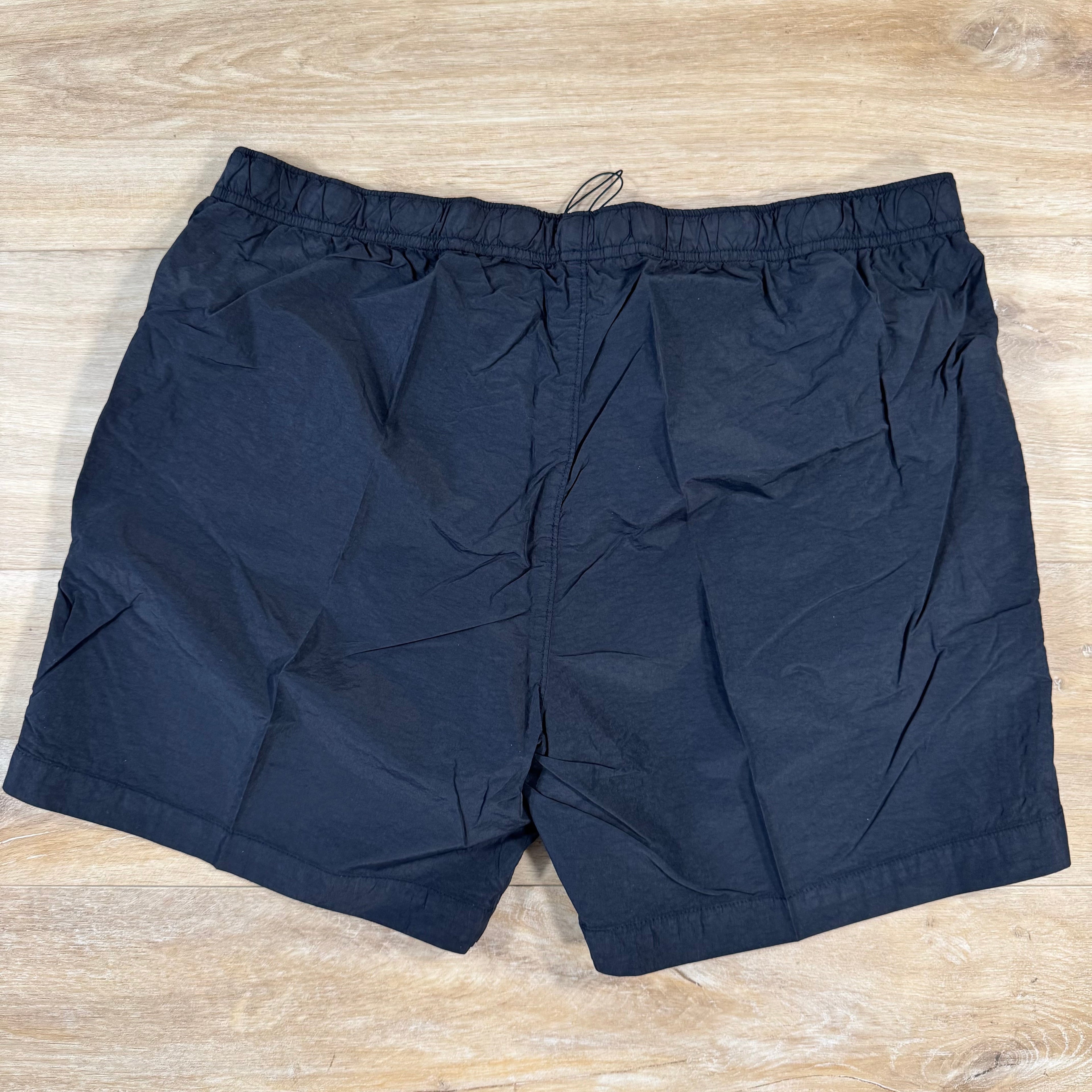 CP Company Flatt Nylon Logo Swim Shorts in Navy Ironleague