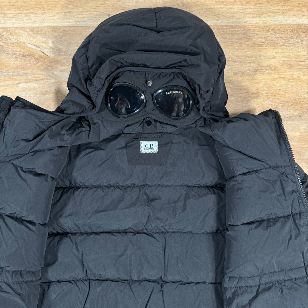 CP Company Chrome-R Goggle Down Jacket in Black Ironleague