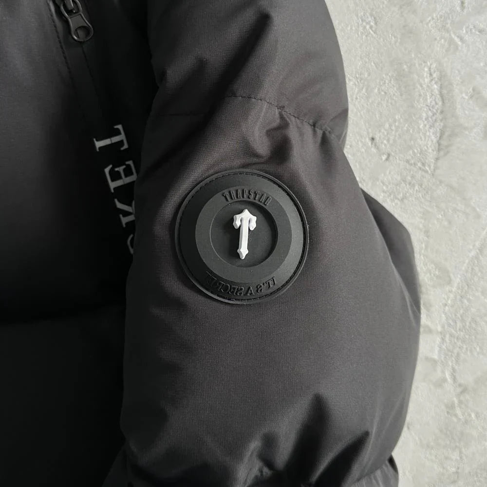Trapstar Irongate Collar Puffer Jacket - Black/White Ironleague