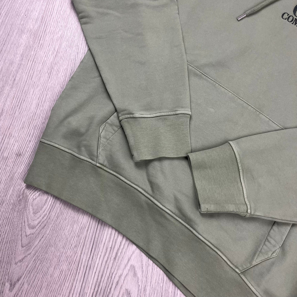 CP Company Raised Fleece Hoodie - Seagrass Ironleague