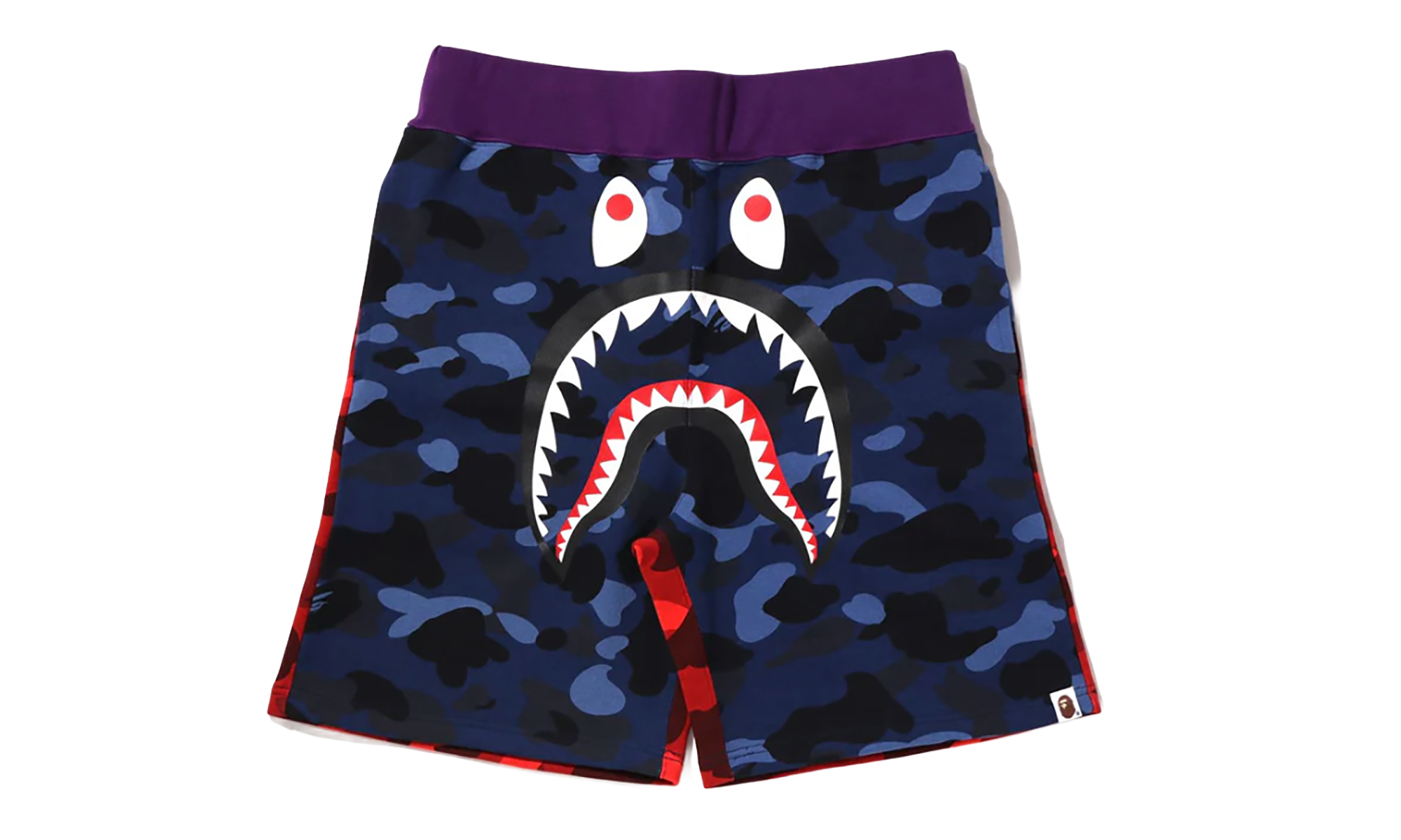 BAPE Crazy Camo Shark Sweat Shorts Navy 1I20 153 003 NAVY