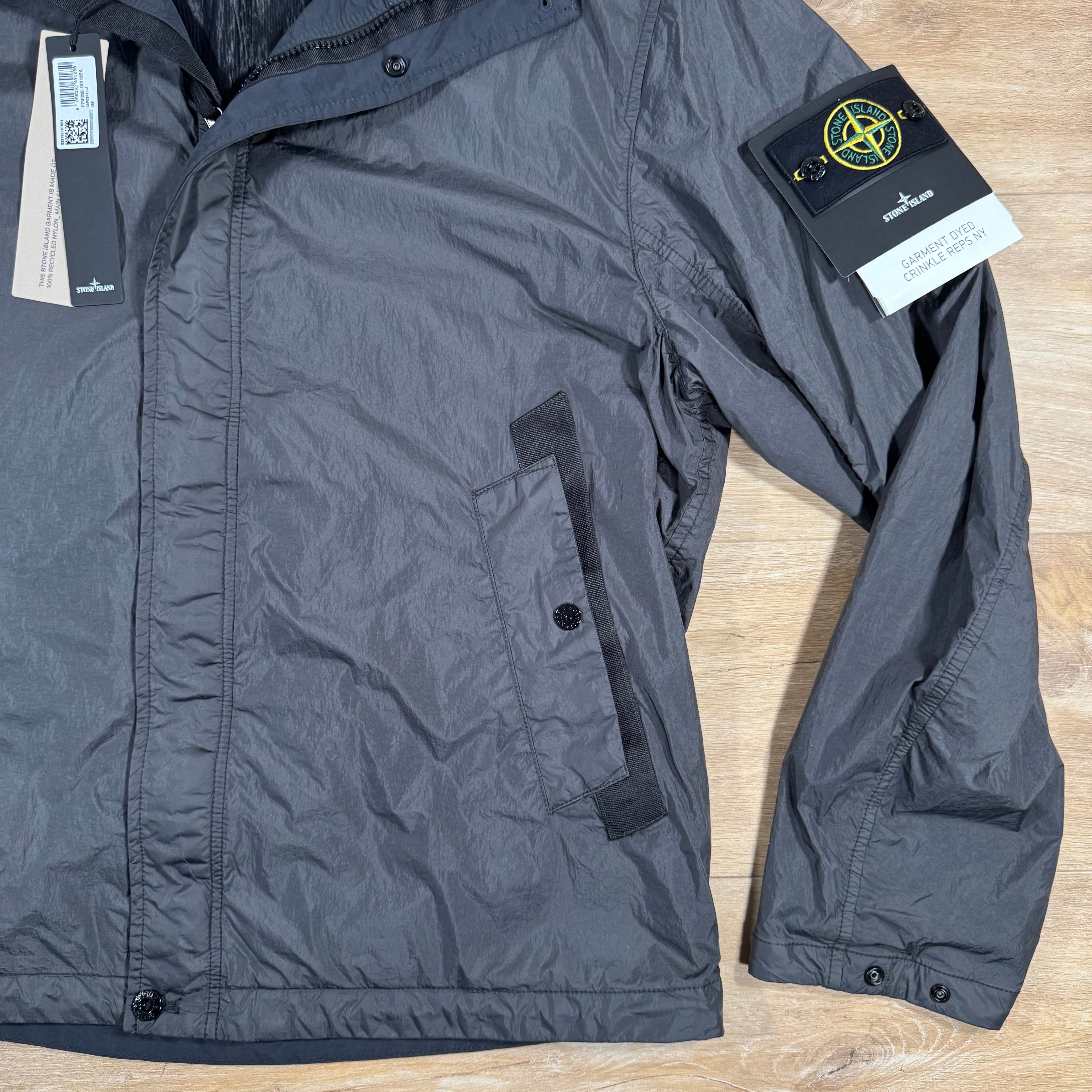 Stone Island Crinkle Reps R-NY Jacket in Charcoal Grey Ironleague