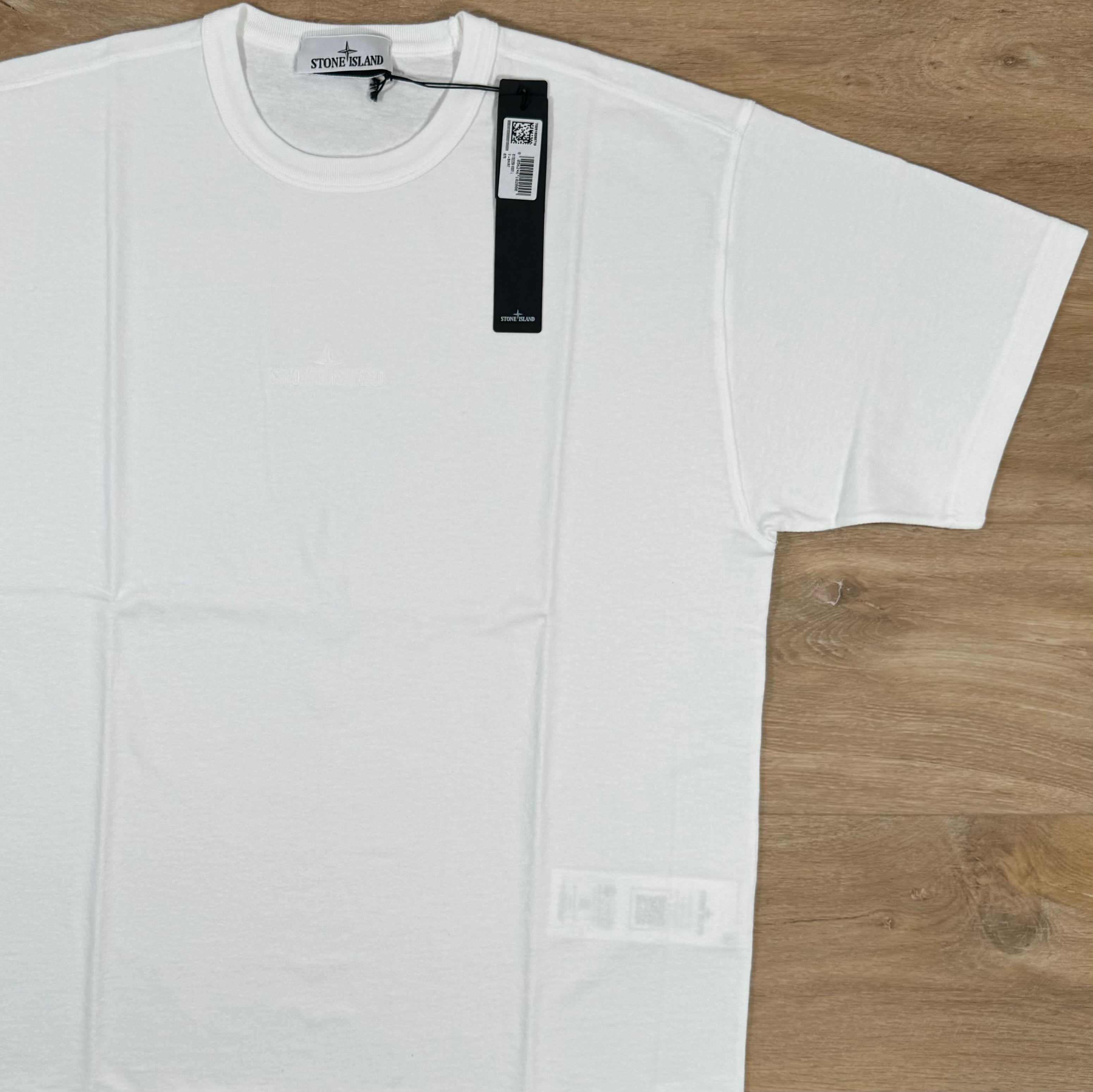 Stone Island Old Effect Cotton T-Shirt in White Ironleague