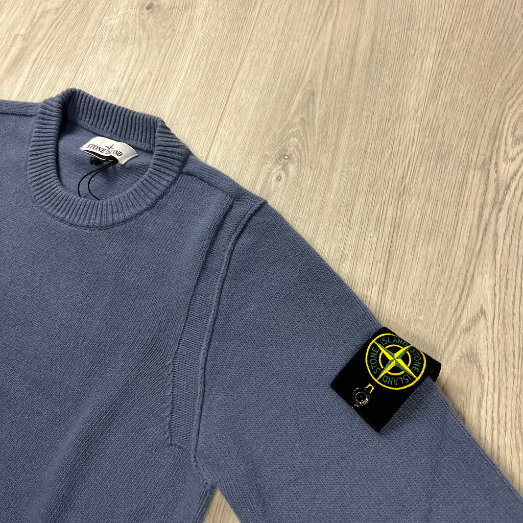 Stone Island Knit Sweatshirt - Mid Blue Ironleague