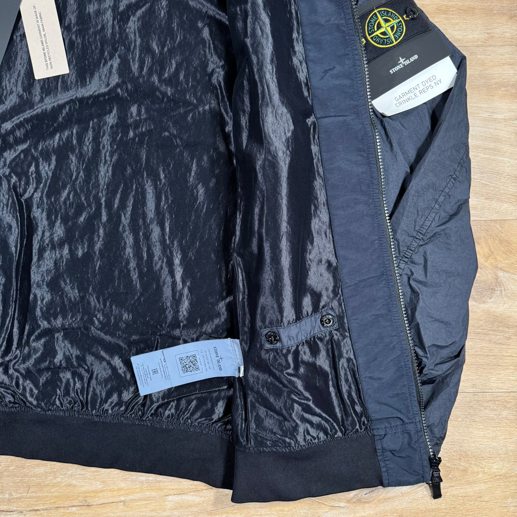 Stone Island Crinkle Reps R-NY Bomber Jacket in Navy Ironleague