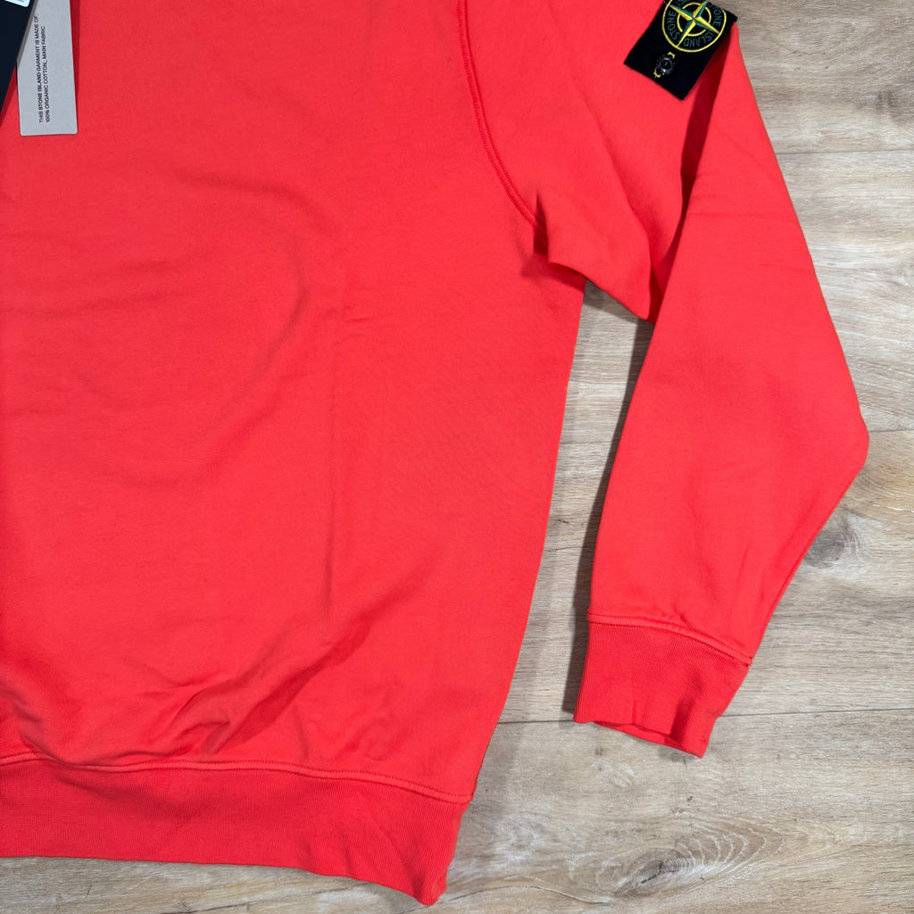 Stone Island Organic Cotton Fleece Sweatshirt in Papaya Ironleague