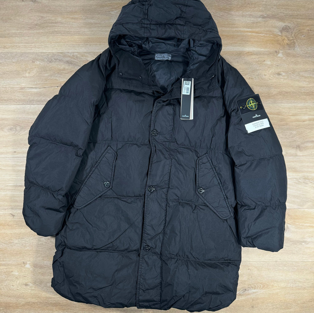 Stone Island Crinkle Reps R-NY Down Parka in Black Ironleague