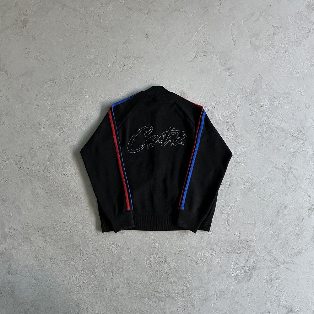 Corteiz Knit Zip-Up Fleece - Black Ironleague