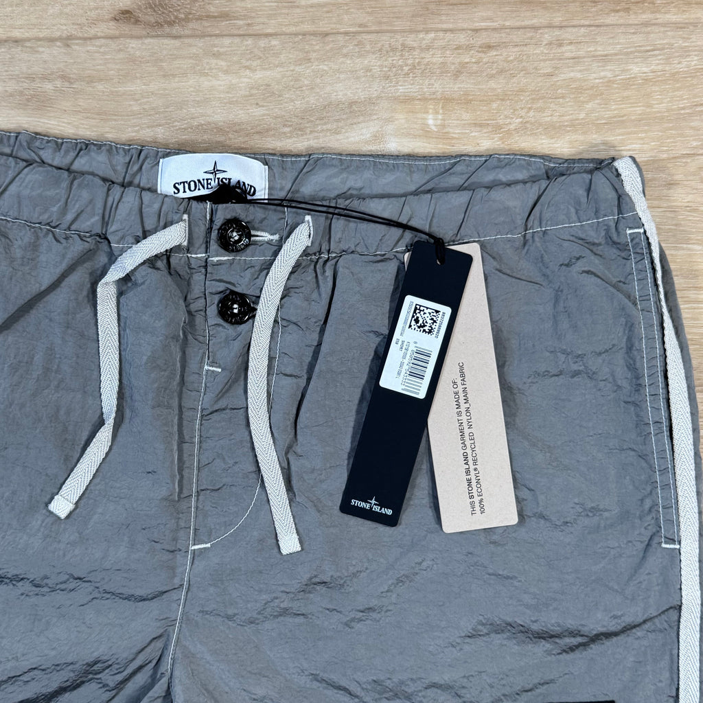 Stone Island Nylon Metal Button Swim Shorts in Pearl Grey Ironleague