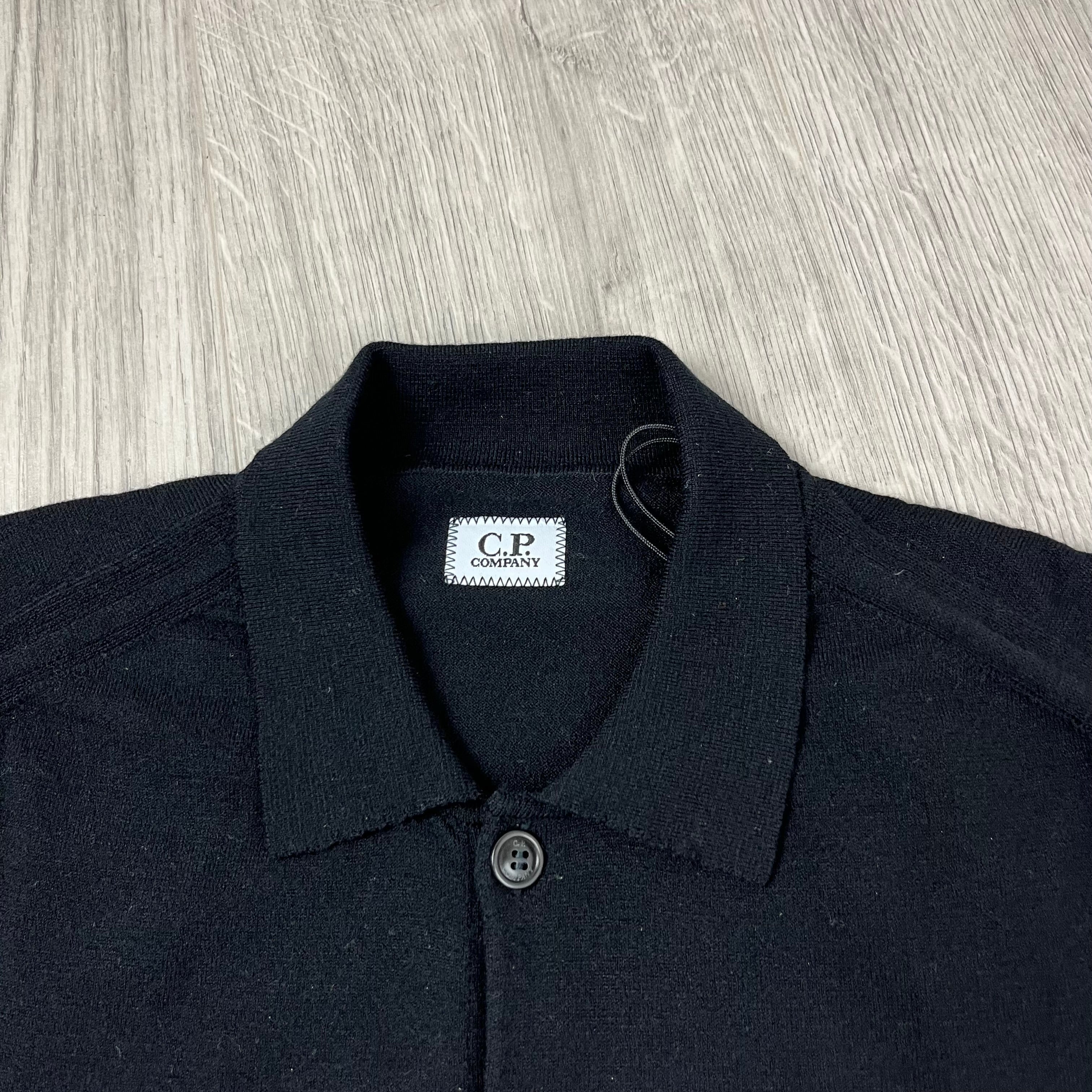 CP Company Wool Polo Shirt - Black Ironleague
