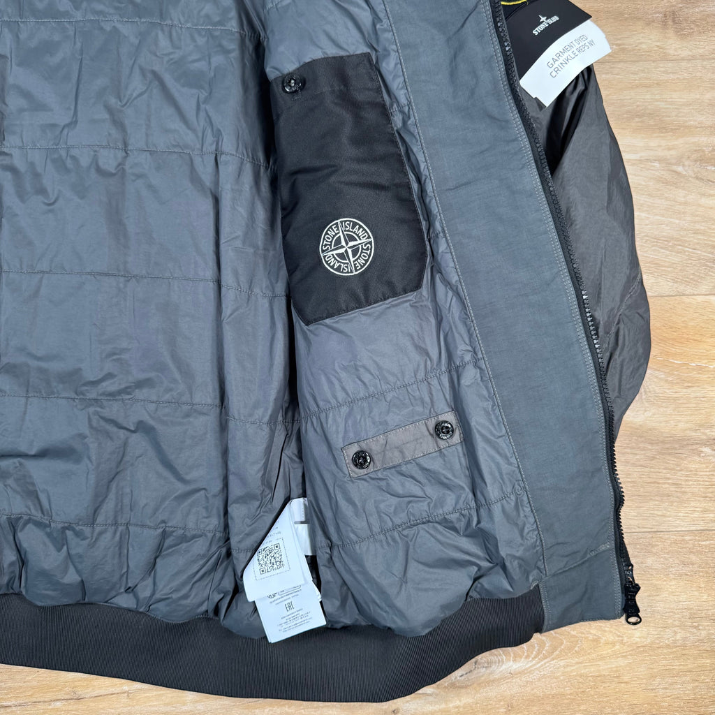 Stone Island Crinkle Reps NY Padded Jacket in Lead Grey Ironleague