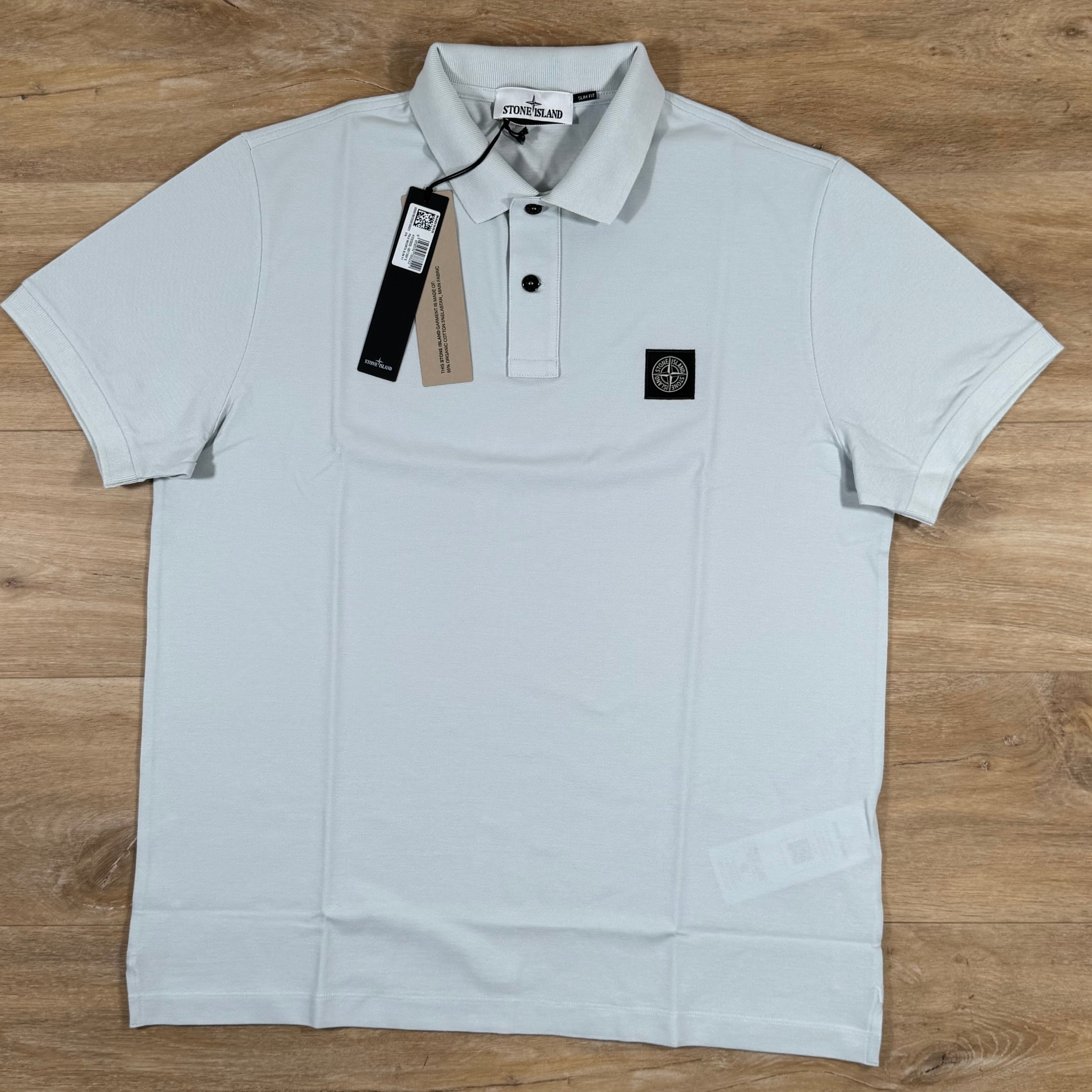 Stone Island Organic Cotton Pique Polo Shirt in Sky Blue Ironleague