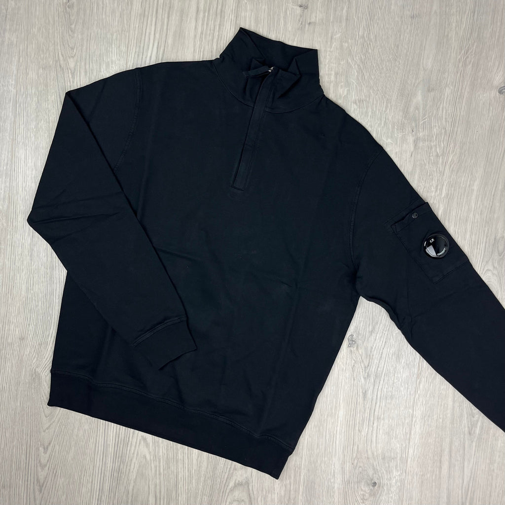 CP Company Light Fleece Zip Sweatshirt - Black Ironleague