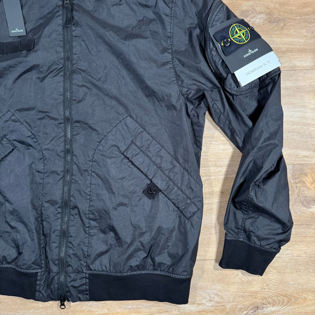 Stone Island Membrana 3L TC Bomber Jacket in Black Ironleague