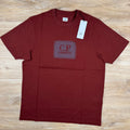 CP Company Stitch Block Logo T-Shirt in Sable - Brown Ironleague
