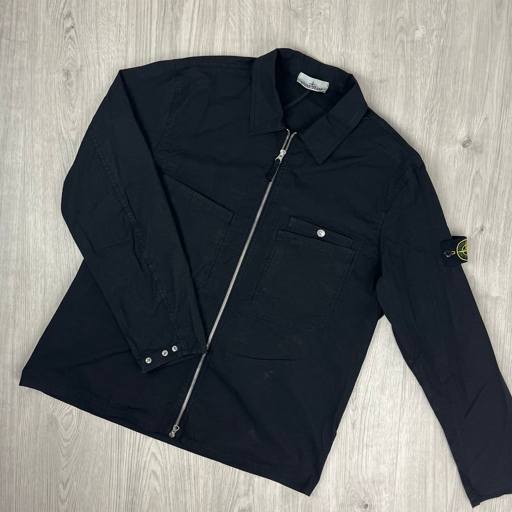 Stone Island Zip Overshirt - Black Ironleague