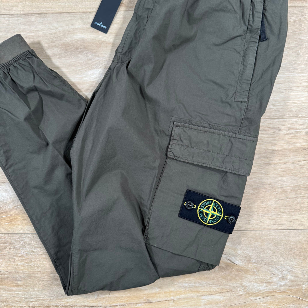 Stone Island Stretch Cotton Tela Cargo Pants in Military Green Ironleague