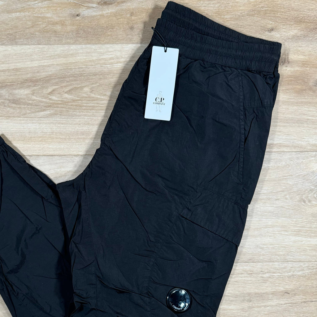CP Company Chrome Nylon Cargo Pants in Black Ironleague