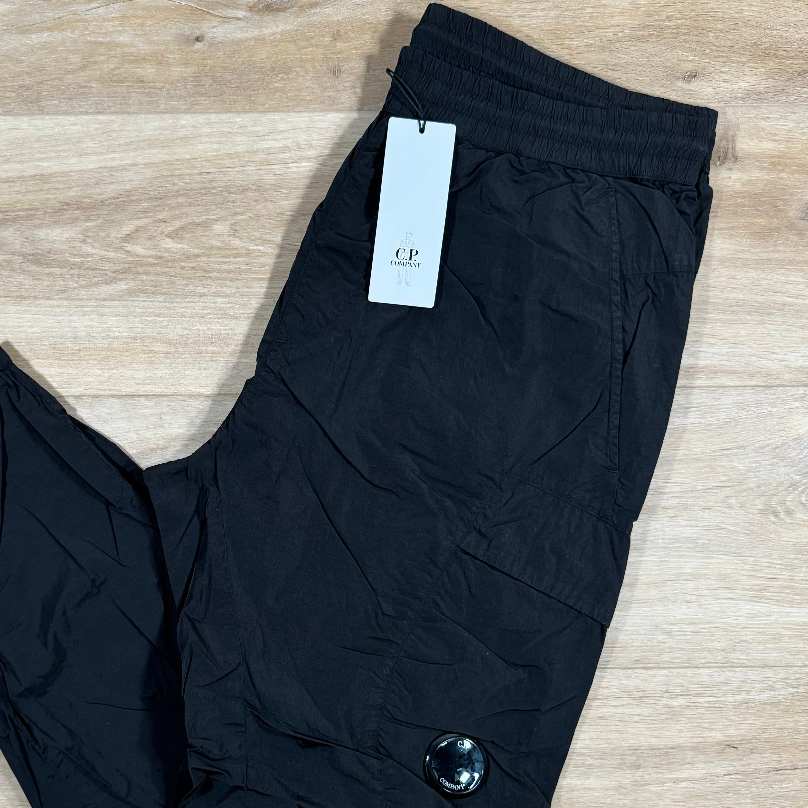 CP Company Chrome Nylon Cargo Pants in Black Ironleague