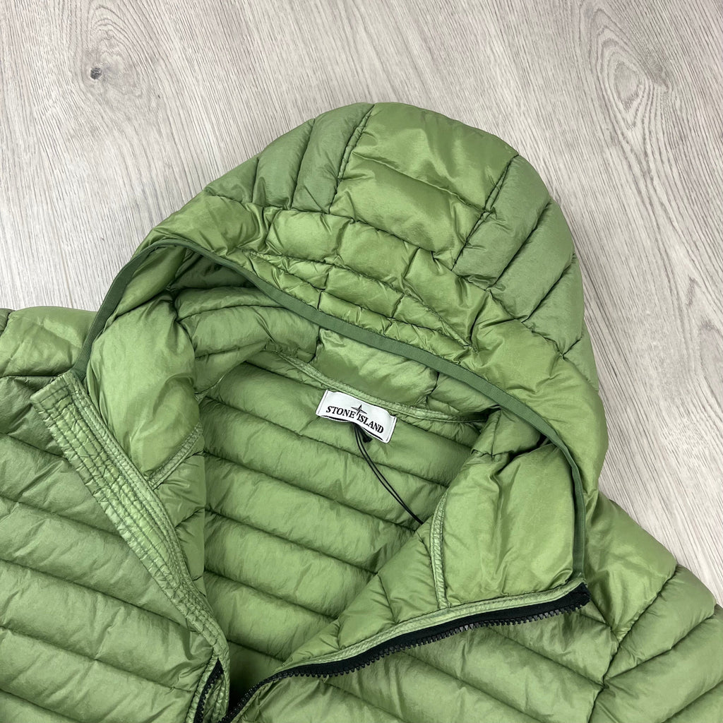 Stone Island Woven Down Jacket - Sage Green Ironleague