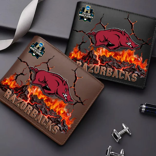 LIMITED EDITION CWS NCAA03 AKR AK RAZORBACKS LEATHER WALLET