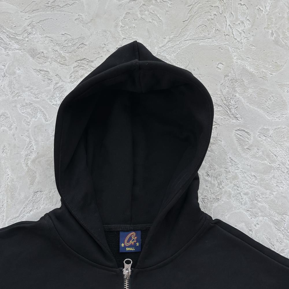 Corteiz Hybrid Jacquard Knit Alcatraz Hoodie - Black Ironleague
