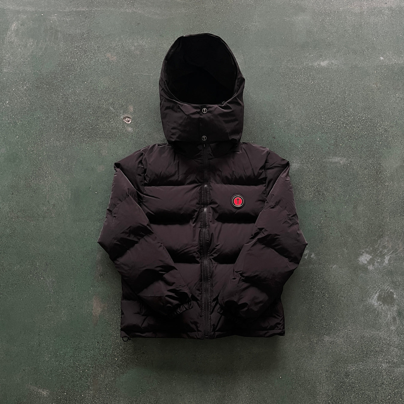 Trapstar Detachable Hooded Puffer Jacket - Black/Red Ironleague