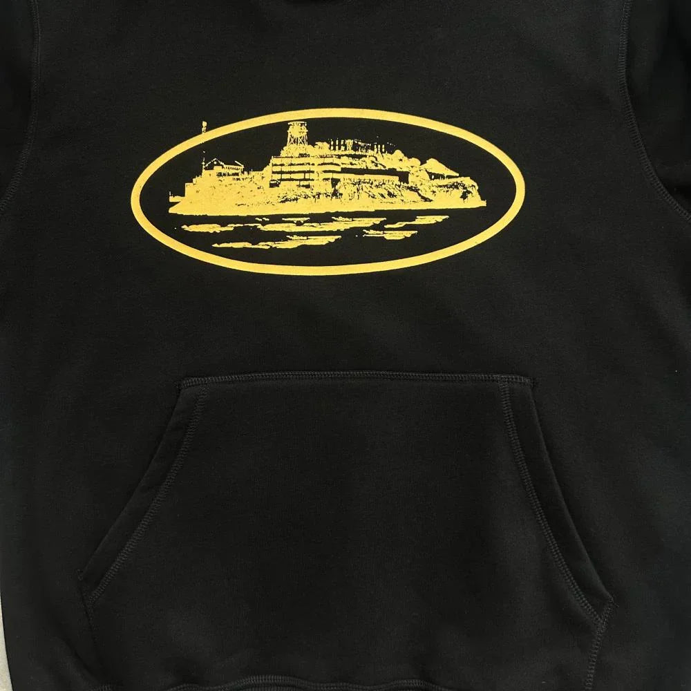 Corteiz Alcatraz Hoodie - Black/Yellow Ironleague