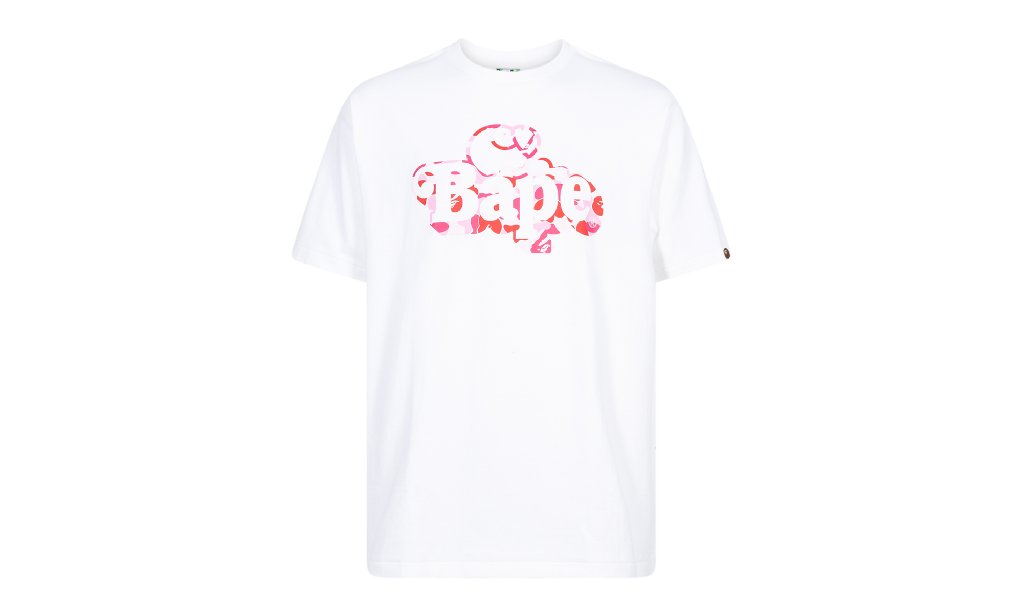 BAPE ABC Camo Milo on Bape Tee WHITE / PINK CAMO 002TEI801003MWHGWHXPK