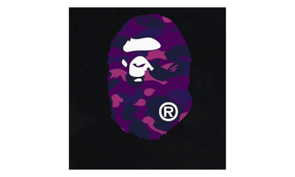 BAPE Color Camo Big Ape Head Tee Black / Purple 1G30 110 027 BLACK PURPLE