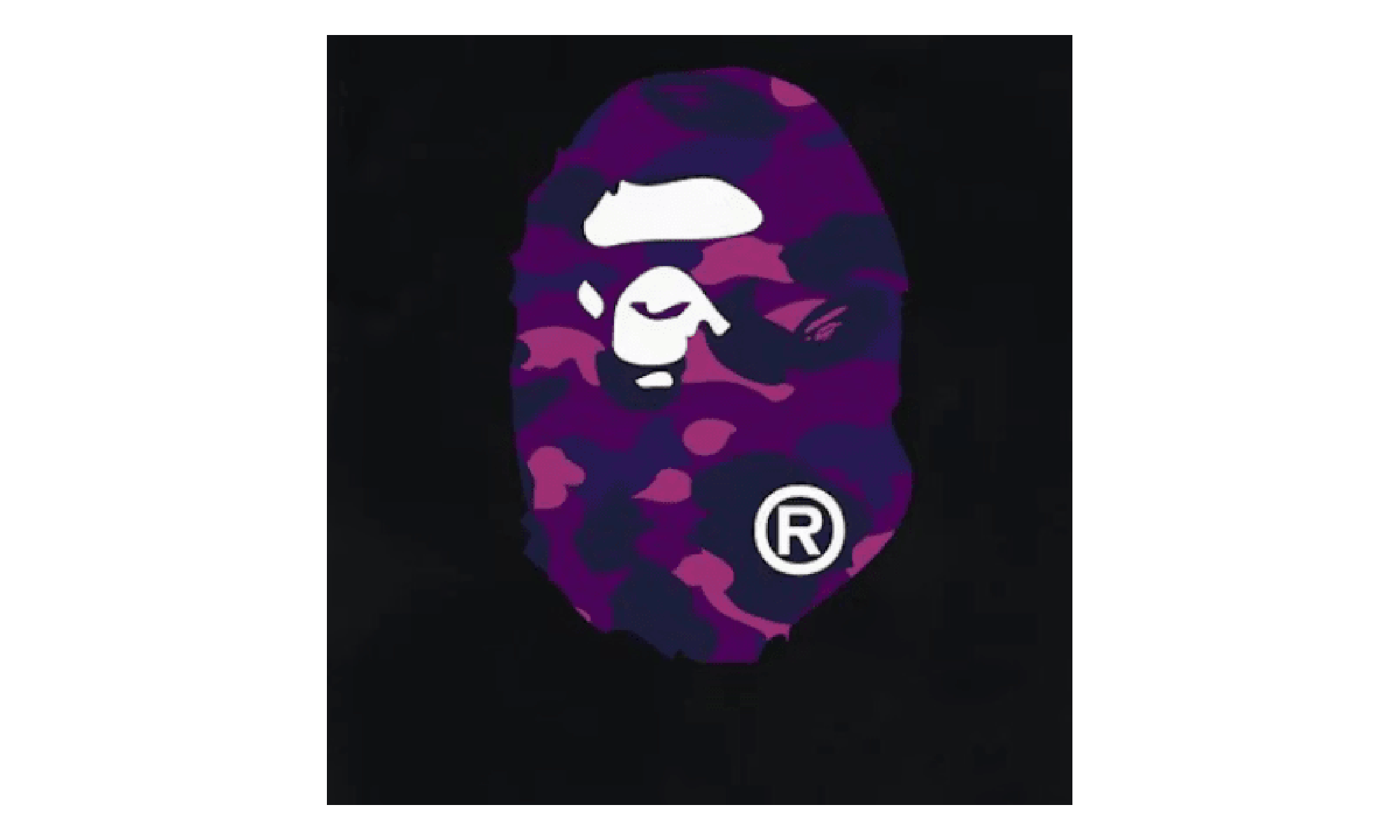 BAPE Color Camo Big Ape Head Tee Black / Purple 1G30 110 027 BLACK PURPLE