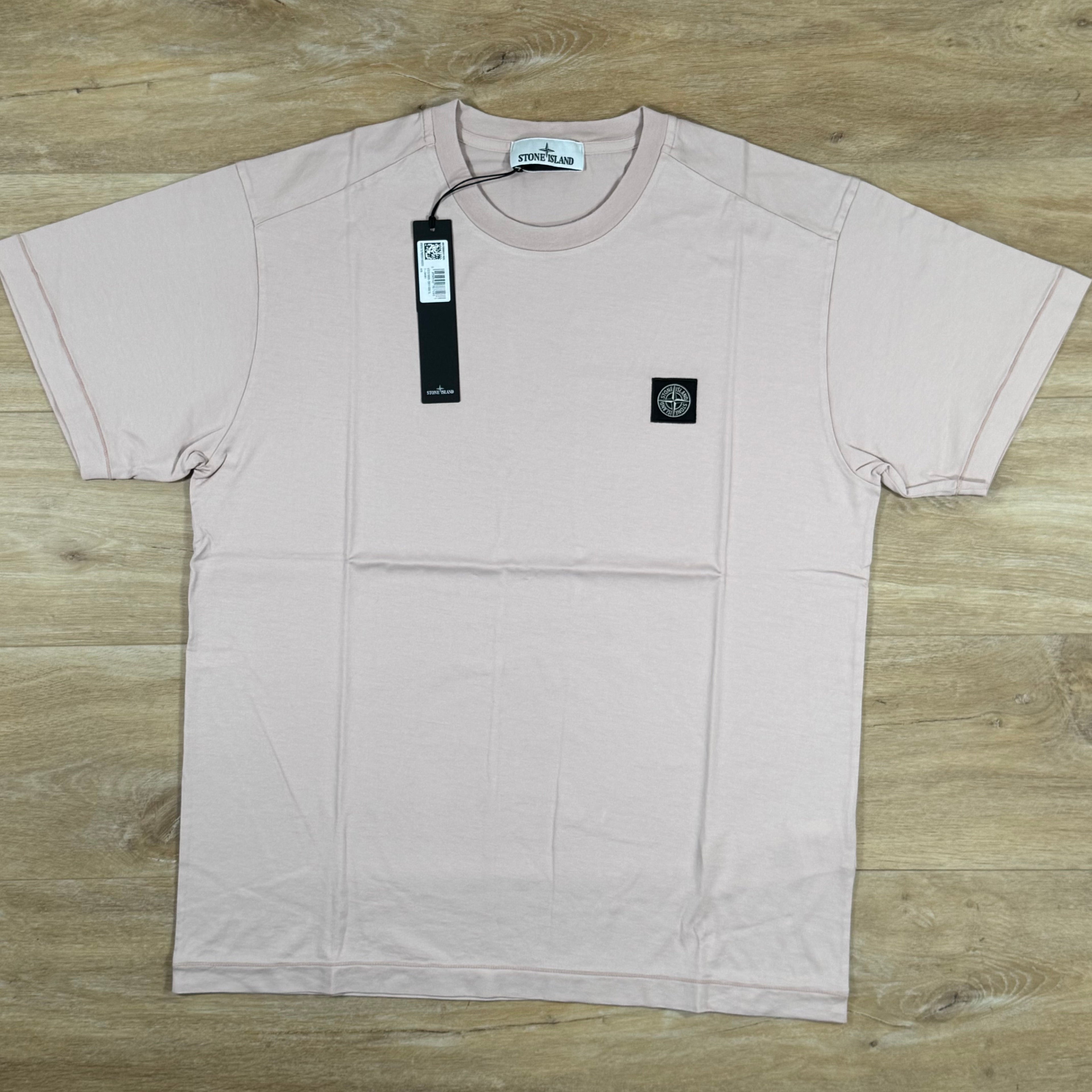Stone Island Patch Logo T-Shirt in Antique Rose Ironleague