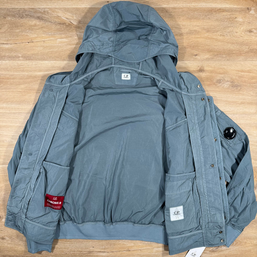 CP Company Chrome-R Hooded Lens Jacket in Stormy Weather - Blue Ironleague
