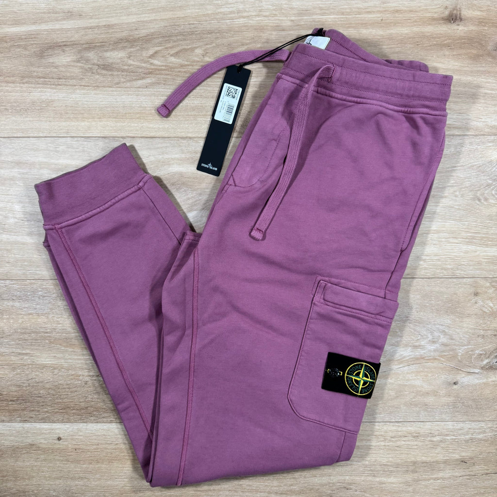 Stone Island Slim Fit Cargo Sweatpants in Onion Rose Ironleague