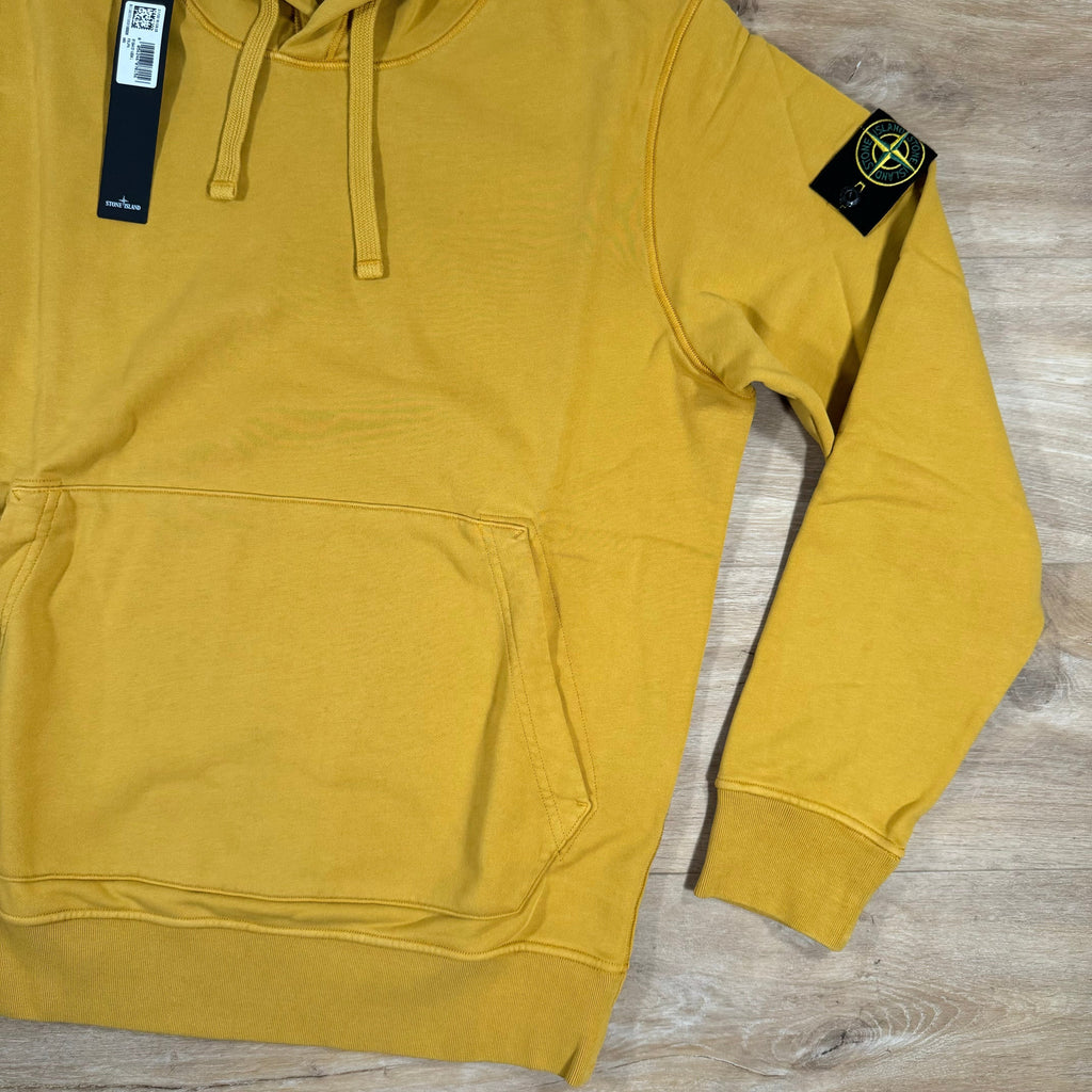 Stone Island Garment Dyed Pullover Hoodie in Mustard Ironleague