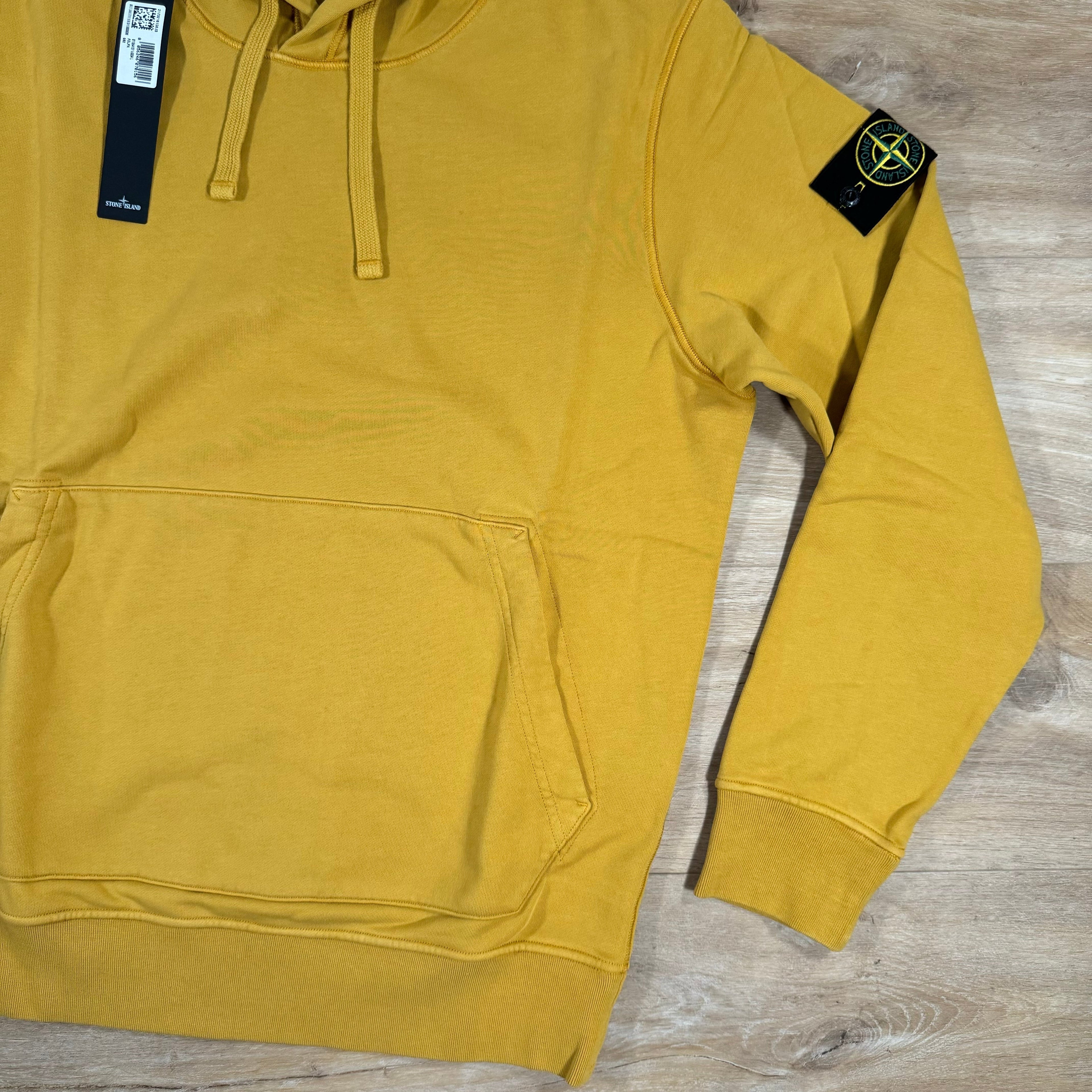 Stone Island Garment Dyed Pullover Hoodie in Mustard Ironleague
