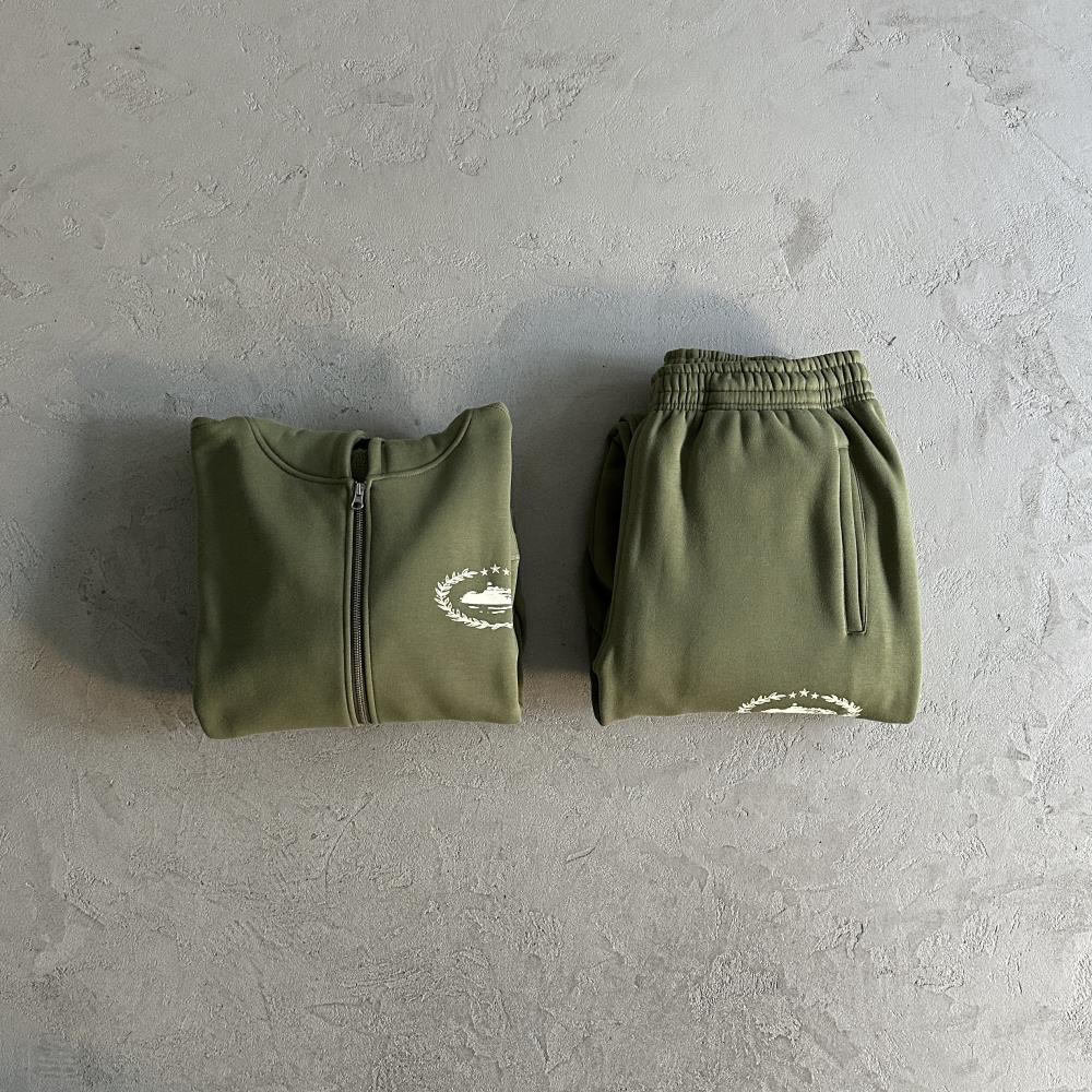 Corteiz Superior Royale Zip Set - Army Green Ironleague