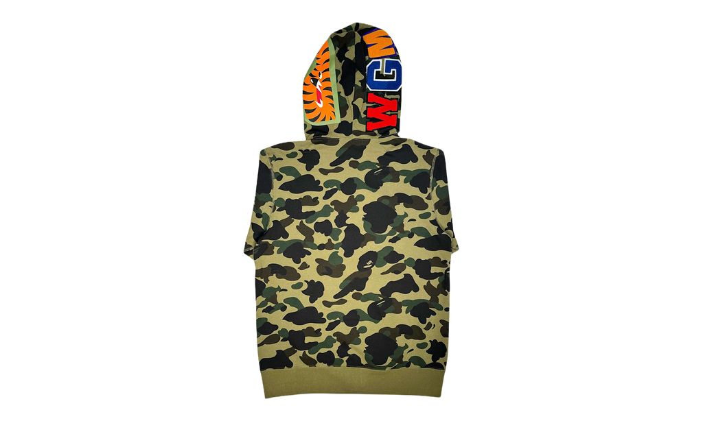 BAPE ABC Camo Shark Full Zip Up Hoodie Green 001ZPI201004M