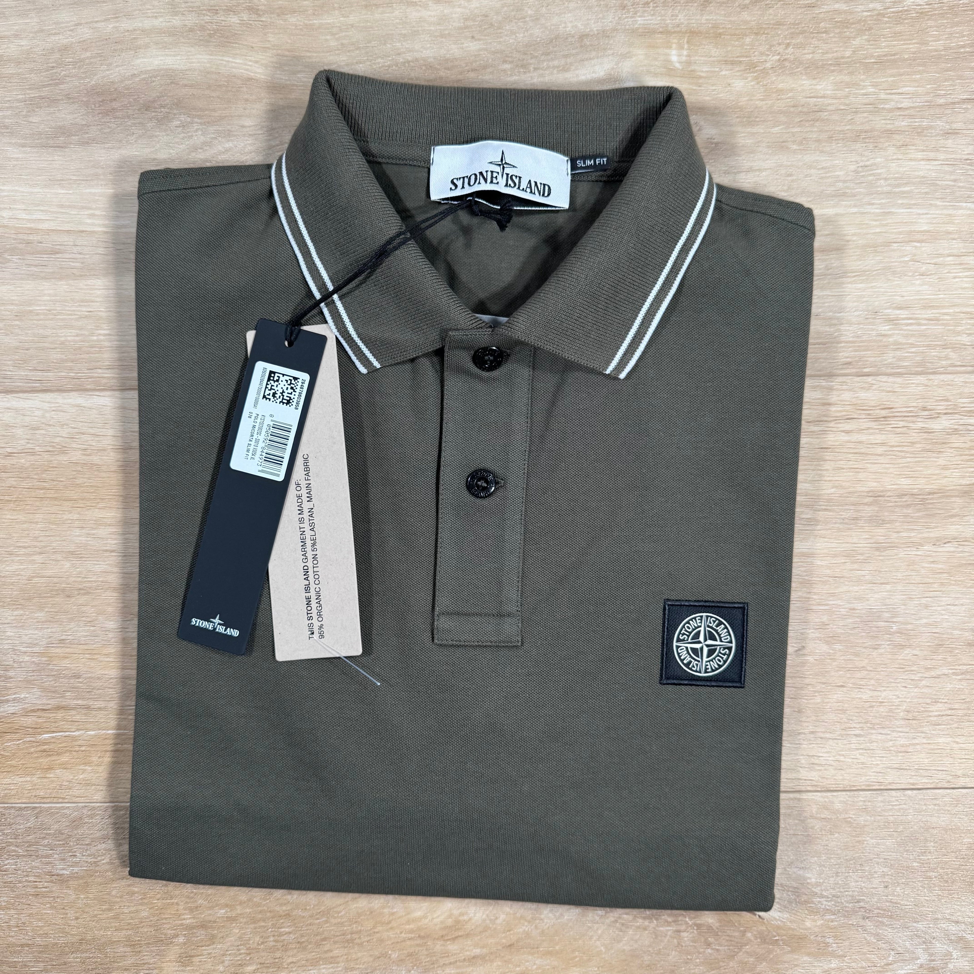 Stone Island Organic Cotton Pique Polo Shirt in Military Green Ironleague
