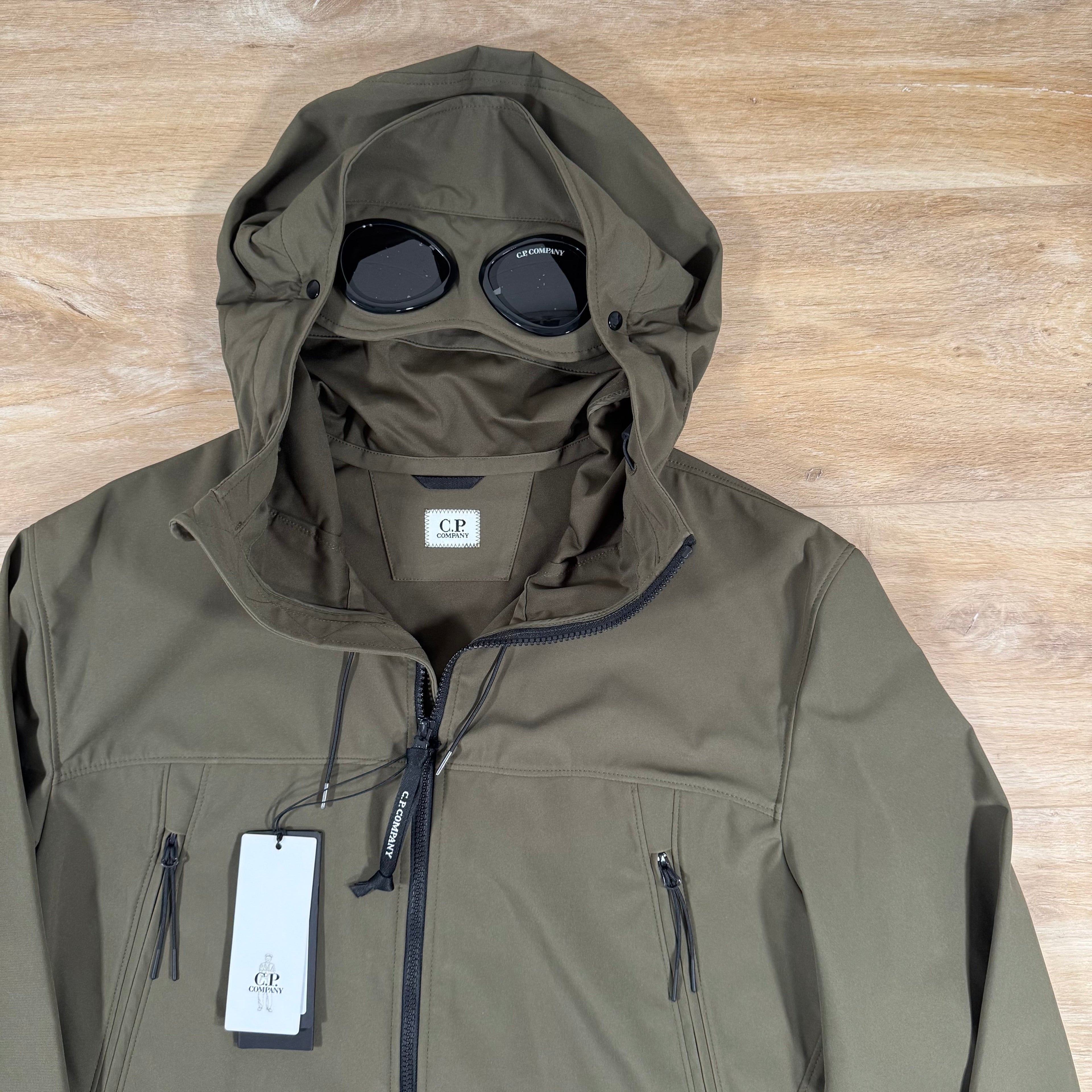 CP Company Shell-R Goggle Jacket in Ivy Green Ironleague